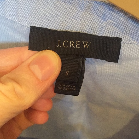 J. Crew Blue Cotton Wrap Tie Blouse - Picture 2 of 4